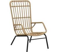 Chaise vidaxl en resine tressee empilable non pliable H. 90 cm exterieur marron Marron G