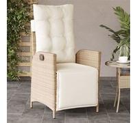 Chaise Vidaxl en resine tressee H. 93 cm beige exterieur Beige G