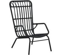 Chaise vidaxl en resine tressee non pliable exterieur H. 90 cm noir Noir G