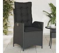 Chaise Vidaxl exterieur empilable non pliable en resine tressee H. 93 cm noir Noir G