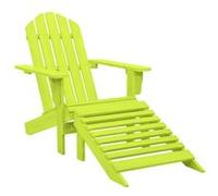 Vidaxl Chaise De Jardin Adirondack Avec Pouf Bois De Sapin Solide Vert