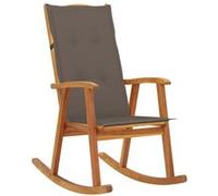 Chaise vidaxl exterieur non pliable en bois massif H. 117 cm marron Taupe G