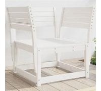 Chaise de Jardin, Siège de Patio avec Accoudoirs et Dossier, Fauteuil Modulaire de Salon Terrasse Extérieur, Blanc Bois Massif de Pin