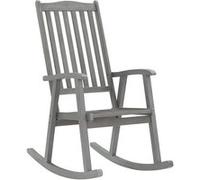 Bois d'Acacia Massif Chaise à Bascule avec Coussins Gris Fauteuil vidaXL