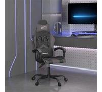 Chaise de jeu pivotante et repose-pied Noir et rouge Similicuir vidaXL