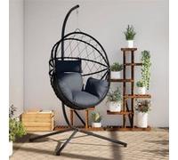 vidaXL Chaise suspendue en forme d'œuf avec support Anthracite