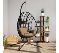 Chaise H. 197 cm non pliable exterieur en rotin gris
