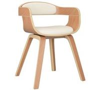 vidaXL Chaise de salle à manger Bois courbé - Similicuir crème, multicolore