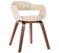 vidaXL Chaise de salle à manger Blanc en bois courbé et similicuir