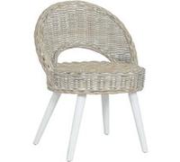 Chaise vidaxl H. 79 cm non pliable interieur en rotin blanc blanc G