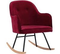 Chaise À Bascule Rouge Bordeaux Velours - Vidaxl Rouge
