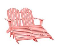 Vidaxl Chaise De Jardin Adirondack 2 Places Et Pouf Sapin Rose Rose