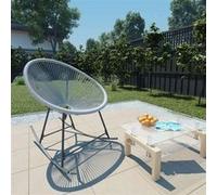 vidaXL Chaise à bascule d'extérieur forme de lune Gris Résine tressée 44482