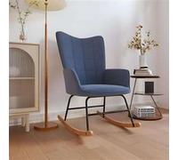 Vidaxl Chaise À Bascule Bleu Tissu Bleu