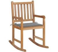 Vidaxl Chaise À Bascule Avec Coussin Gris Bois De Teck Solide Gris