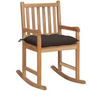 Chaise vidaxl interieur empilable non pliable H. 106 cm en teck bois Taupe G