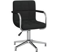 vidaXL Chaise pivotante de salle à manger – Tissu noir