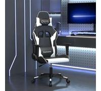 vidaXL Chaise de jeu de massage avec repose-pied Similicuir noir et blanc