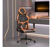 vidaXL Chaise de jeu de massage Noir et orange Similicuir