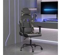 vidaXL Chaise de jeu de massage en similicuir noir et camouflage