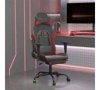 vidaXL Chaise de jeu de massage repose-pied Noir&Bordeaux Similicuir 345418