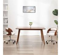 Chaise vidaxl interieur non pliable H. 74.5 cm en bois blanc Blanc G