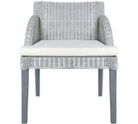 vidaXL Chaise de salle à manger avec coussin Gris Rotin naturel