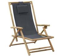 Chaise interieur pliable en bambou H. 71 cm gris