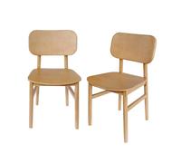 Chaise vintage bois d'hévéa (lot de 2) OLYMPIE