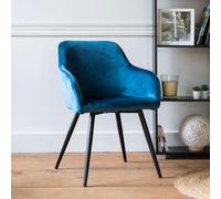 Chaise vintage gisele velours bleu