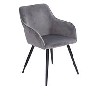 Chaise vintage gisele velours gris