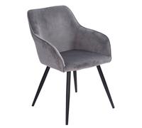 Chaise vintage GISELE velours gris Gris G