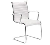 Chaise visiteur Andrea simili cuir - Blanc