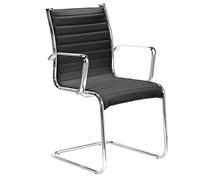 Chaise visiteur Andrea simili cuir - Noir