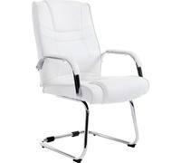 Chaise visiteur Attila CLP avec structure métallique,crème