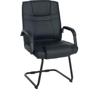 Chaise visiteur Attila CLP avec structure métallique,noir/noir