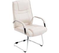 CLP Chaise cantilever Attila XXL – Fauteuil oscillant rembourré en similicuir, accoudoirs – Crème