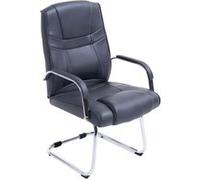 CLP Chaise Cantilever Attila XXL avec Accoudoirs - Fauteuil Oscillant de Bureau en Similicuir - Chaise de Salle à Manger Rembourrée Charge Max 1 | Couleur Gris