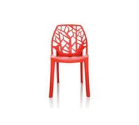hjh OFFICE Indoor-Chaise Coque ARTIFO TRI Chaise en Plastique pour l'extérieur, empilable, 729448, Rouge