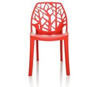 hjh OFFICE Indoor-Chaise Coque ARTIFO TRI Chaise en Plastique pour l'extérieur, empilable, 729448, Rouge