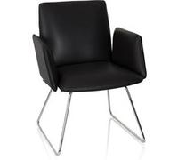 Chaise visiteur / chaise au piètement traîneau DESIGNIA V similicuir noir hjh OFFICE Noir G