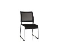 Chaise visiteur / chaise de conférenc PADUA V tissu / tissu maille noir