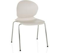 Chaise visiteur / chaise de conférence / chaise empilable T36 VI plastique / acier blanc / chrome hjh OFFICE Blanc G
