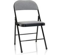 hjh OFFICE 803011 Chaise Pliante rembourrée TUDELA II Tissu Gris Clair Chaise Visiteur Pliante, supporte jusqu'à 130kg