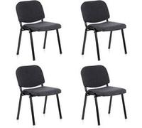HJH Office Chaise visiteur XT 600 – Lot de 4, tissu anthracite rembourrée empilable