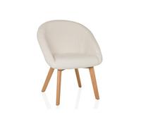 Chaise visiteur / Chaise de salle à manger SCANDI TED tissu blanc