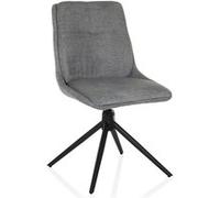 hjh LIVING Chaise pivotante TARVISO I, Modern, Gris, Chaise rembourrée, Pivotant, Acier, Tissu, Salle à Manger, Bureau