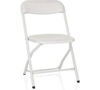 hjh OFFICE Chaise Pliante jusqu'à 250kg TUDELA XXL Pro W Chaise de Camping Pliante, Indoor et Outdoor Chaise Pliante, Blanc