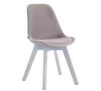 Chaise de visiteur Borneo V2 en velours avec Piètement en bois de hêtre Blanc - Assise Gris Gris