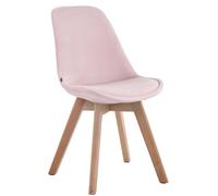 Chaise visiteur CLP Borneo V2 velours avec rembourrage,rose naturel